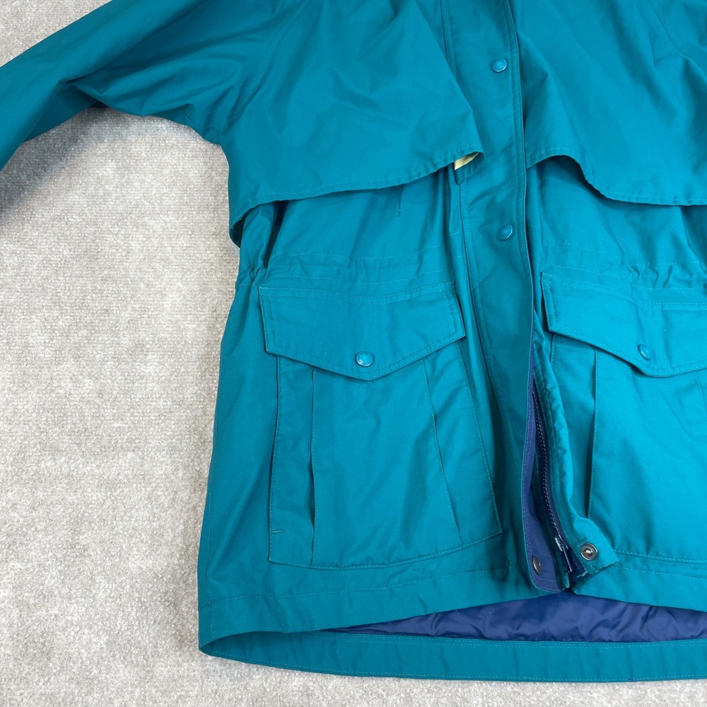 Eddie Bauer GORE-TEX Teal Blue Hooded Parka Jacket Unisex L - Picture 14 of 16
